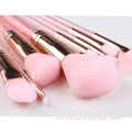 Herramienta de maquillaje rosa 10pcs maquillaje conjunto de cepillos